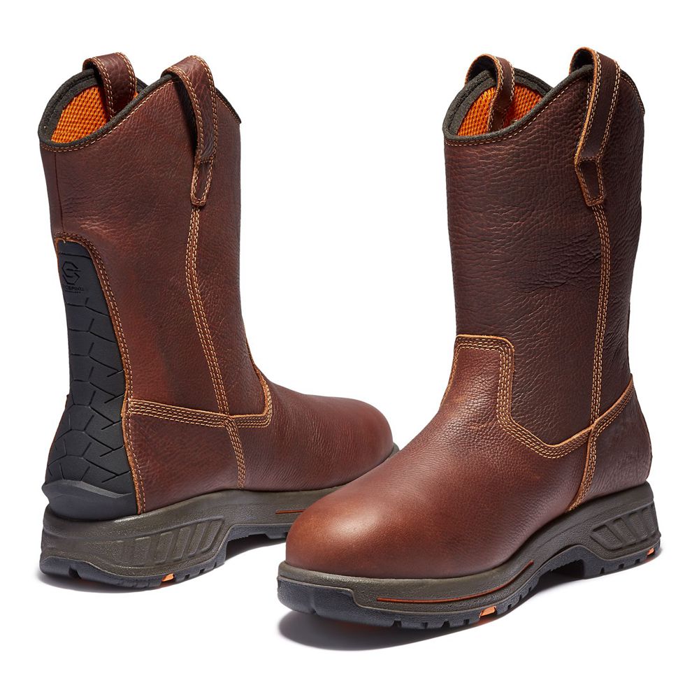 Bocanci De Muncă Timberland Barbati Maro - Pro® Helix Hd Soft Toe Pull-On - Romania - YFCOLS765